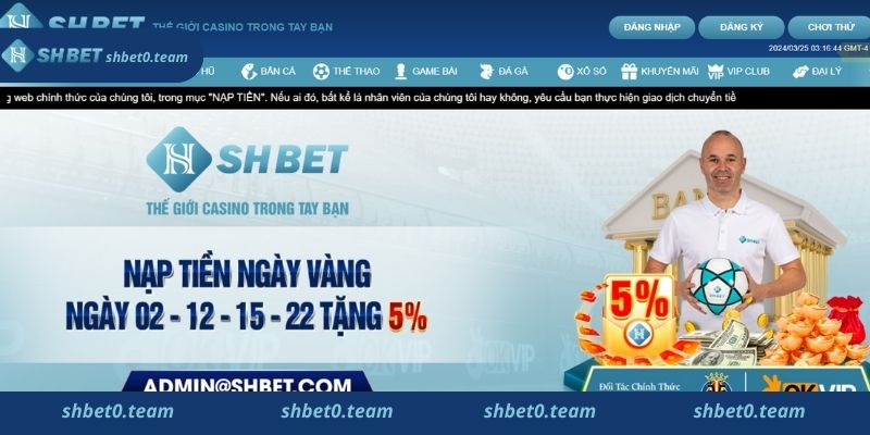 Điều kiện nạp tiền trên trang Shbet